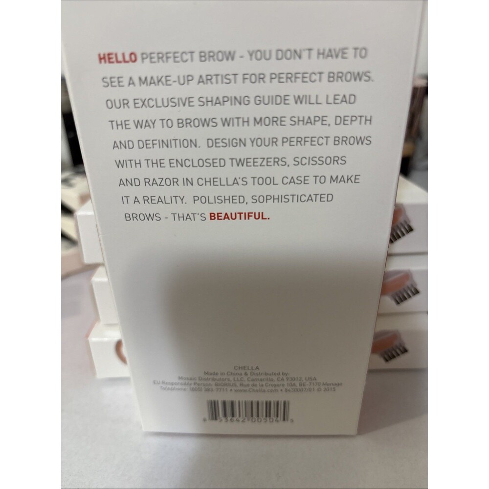 Chella Beautiful Eyebrow Tools In Case New In Box - Picture 7 of 8